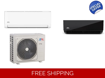 C&H 9K-Btu 115v 23 SEER2 Mini Split Heat Pump AC (-13°F) E-Star: 13.8 EER/11 HSPF (R410a)